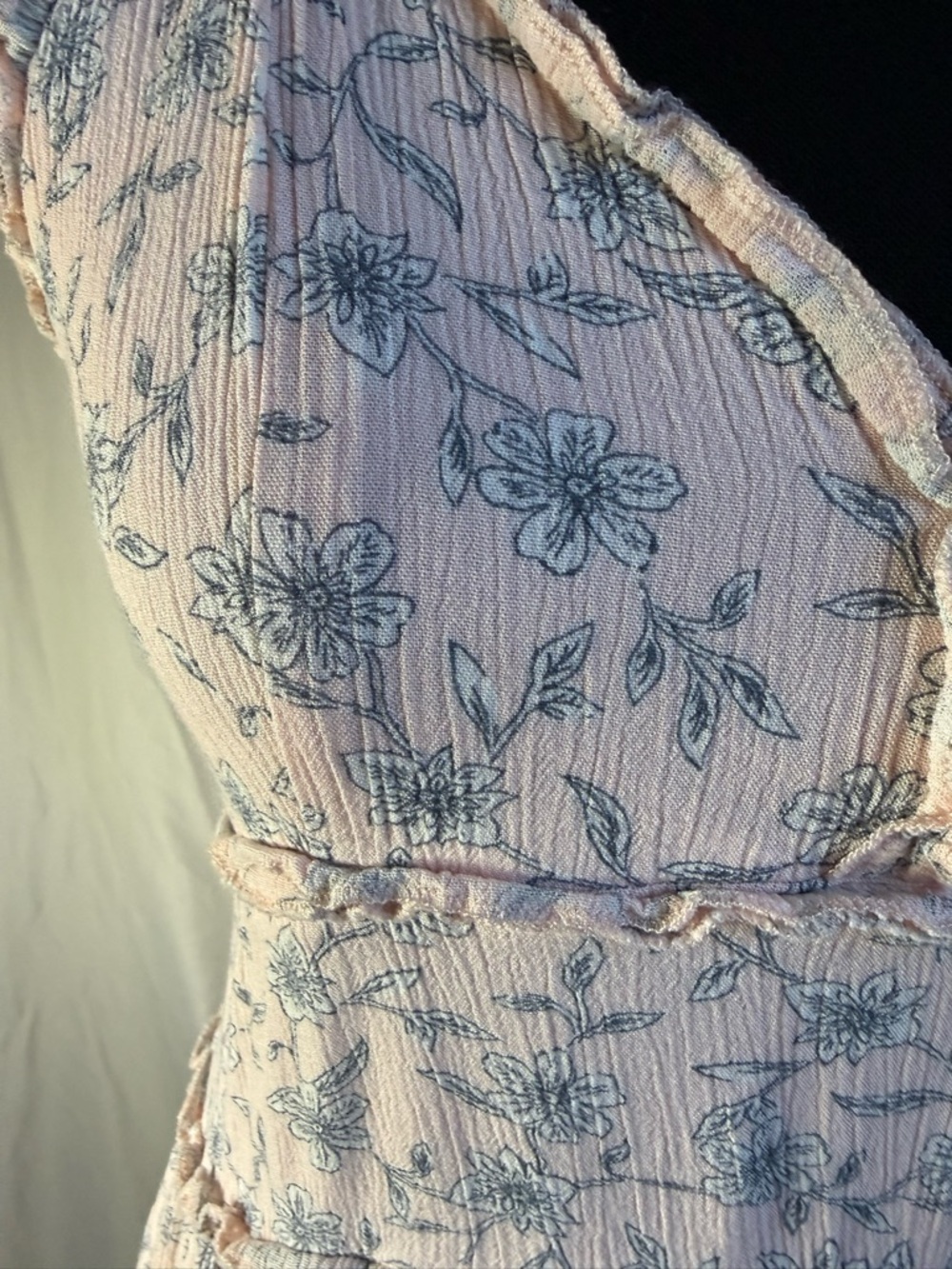 Pink Floral Tiered Sundress with Lace Trim - Picture 3 of 8